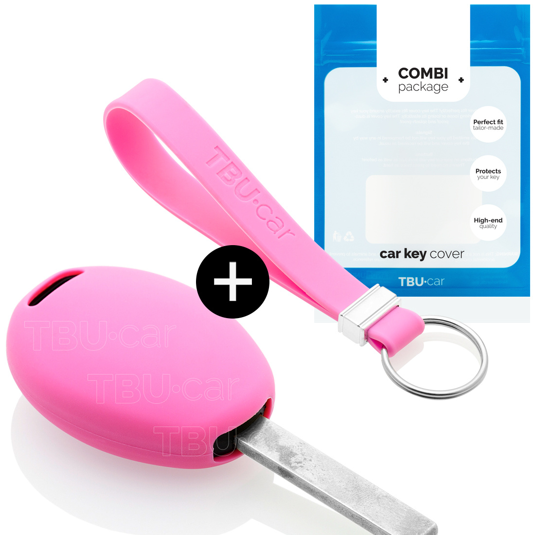 TBU car TBU car Car key cover compatible with Mini - Silicone Protective Remote Key Shell - FOB Case Cover - Pink