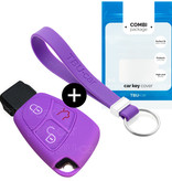 TBU car Mercedes Capa Silicone Chave do carro - Capa protetora - Tampa remota FOB - Roxo