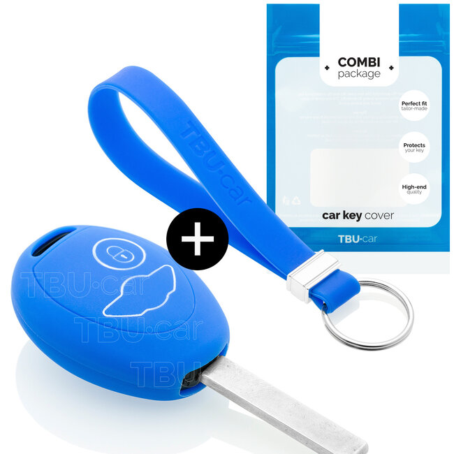 Capa para chave do carro compatível com Mini - Capa Protetora de Chave Remota de Silicone - Tampa Remota FOB - Azul