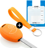 TBU car TBU car Car key cover compatible with Mini - Silicone Protective Remote Key Shell - FOB Case Cover - Orange