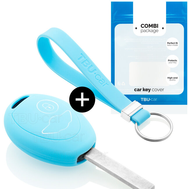 Capa para chave do carro compatível com Mini - Capa Protetora de Chave Remota de Silicone - Tampa Remota FOB - Azul claro