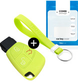 TBU car TBU car Car key cover compatible with Mercedes - Silicone Protective Remote Key Shell - FOB Case Cover - Lime green
