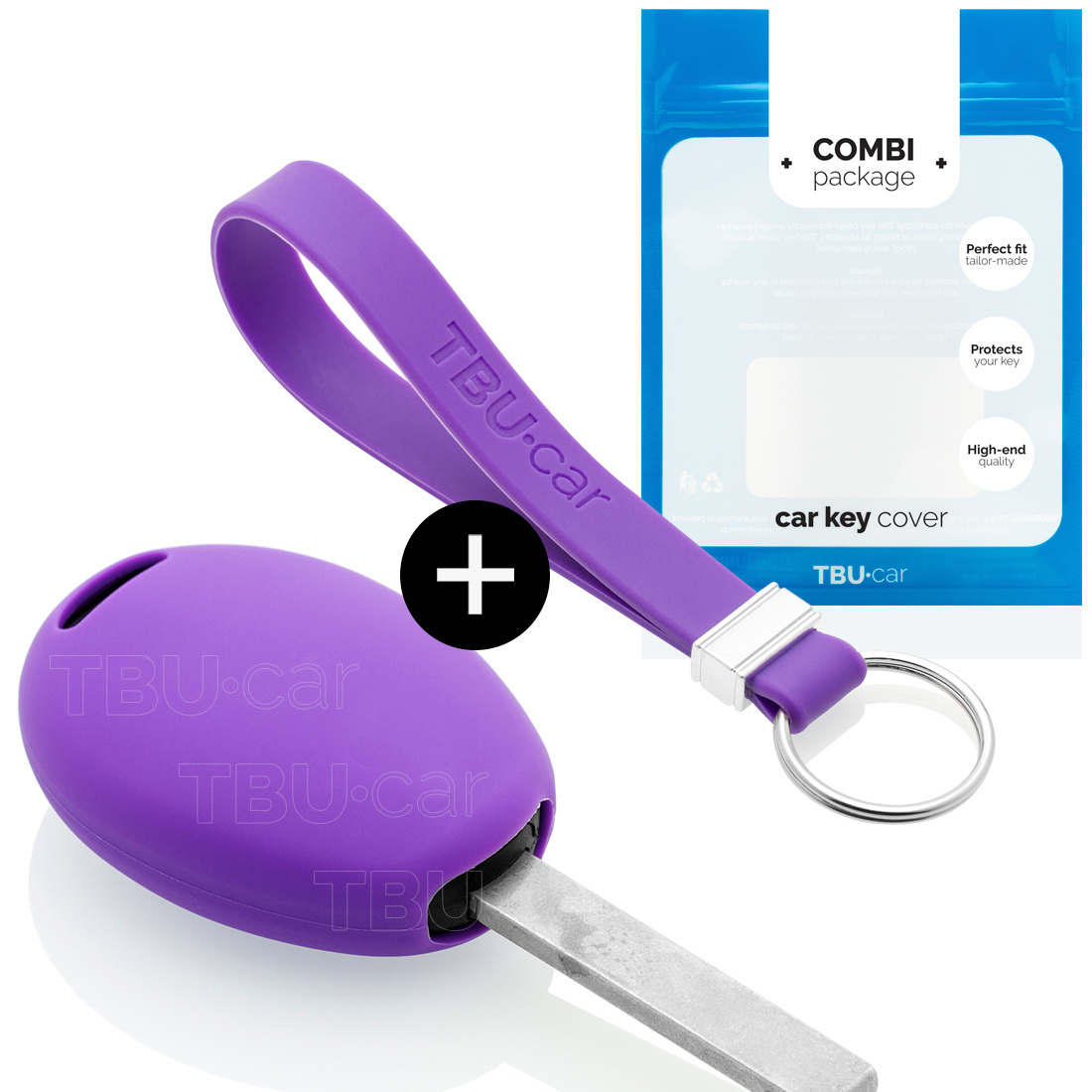 TBU car Mini Capa Silicone Chave do carro - Capa protetora - Tampa remota FOB - Roxo