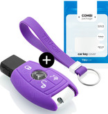 TBU car Mercedes Capa Silicone Chave do carro - Capa protetora - Tampa remota FOB - Roxo