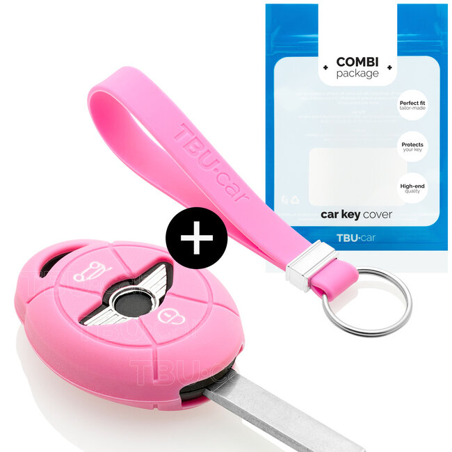 Capa para chave do carro compatível com Mini - Capa Protetora de Chave Remota de Silicone - Tampa Remota FOB - Rosa