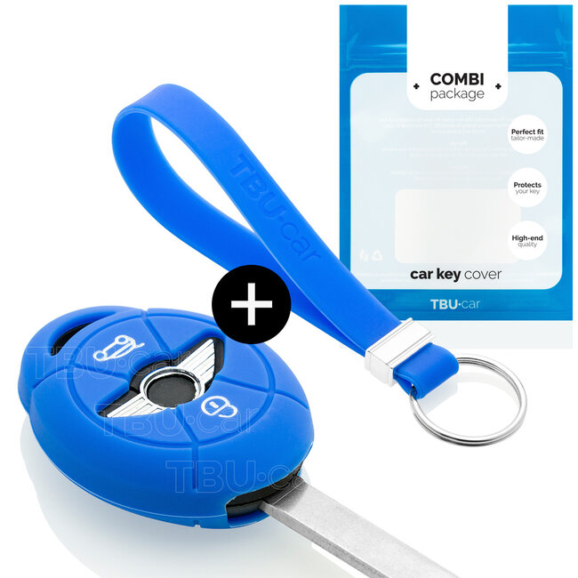 Funda Carcasa llave compatible con Mini - Funda de Silicona - Cover de Llave Coche - Azul