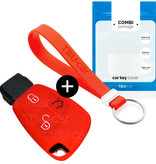 TBU car Mercedes Capa Silicone Chave do carro - Capa protetora - Tampa remota FOB - Vermelho