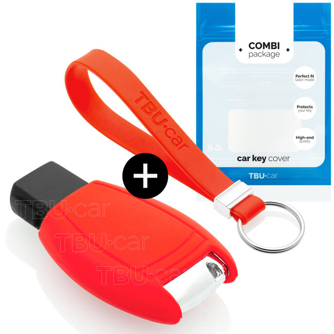Capa para chave do carro compatível com Mercedes - Capa Protetora de Chave Remota de Silicone - Tampa Remota FOB - Vermelho
