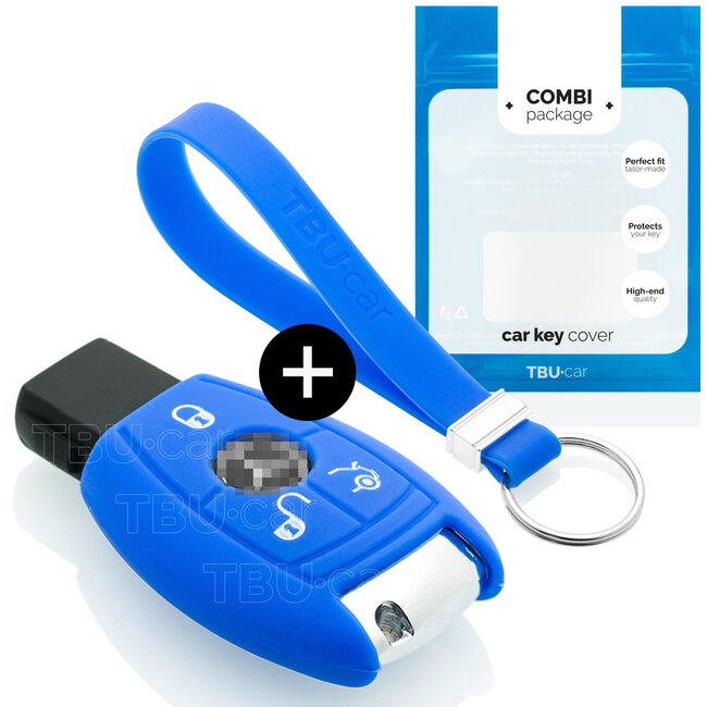 Capa para chave do carro compatível com Mercedes - Capa Protetora de Chave Remota de Silicone - Tampa Remota FOB - Azul