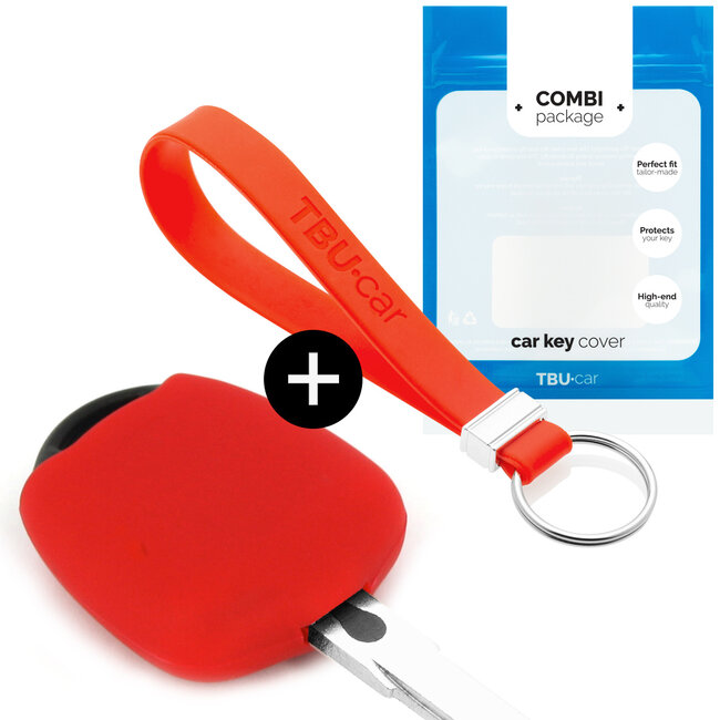 Sleutel cover compatibel met Mitsubishi - Silicone sleutelhoesje - beschermhoesje autosleutel - Rood