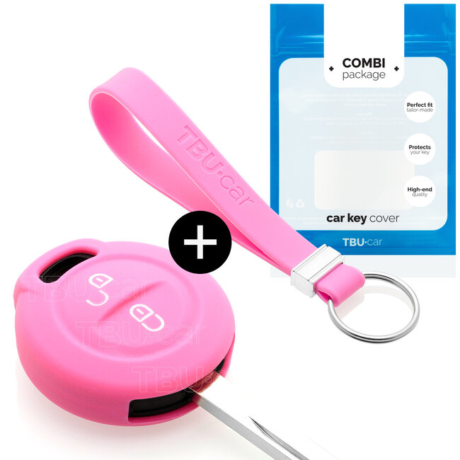 Car key cover compatible with Mitsubishi - Silicone Protective Remote Key Shell - FOB Case Cover - Pink