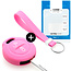 Capa para chave do carro compatível com Mitsubishi - Capa Protetora de Chave Remota de Silicone - Tampa Remota FOB - Rosa