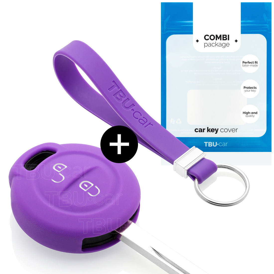 TBU car Mitsubishi Capa Silicone Chave do carro - Capa protetora - Tampa remota FOB - Roxo