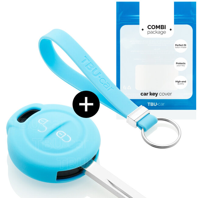 Funda Carcasa llave compatible con Mitsubishi - Funda de Silicona - Cover de Llave Coche - Azul claro