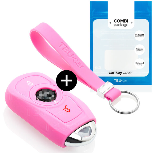 Capa para chave do carro compatível com Opel - Capa Protetora de Chave Remota de Silicone - Tampa Remota FOB - Rosa