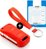 TBU car Porsche Capa Silicone Chave do carro - Capa protetora - Tampa remota FOB - Vermelho