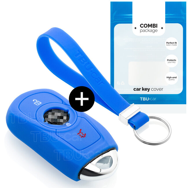 Funda Carcasa llave compatible con Opel - Funda de Silicona - Cover de Llave Coche - Azul