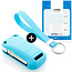 Car key cover compatible with Porsche - Silicone Protective Remote Key Shell - FOB Case Cover - Light Blue