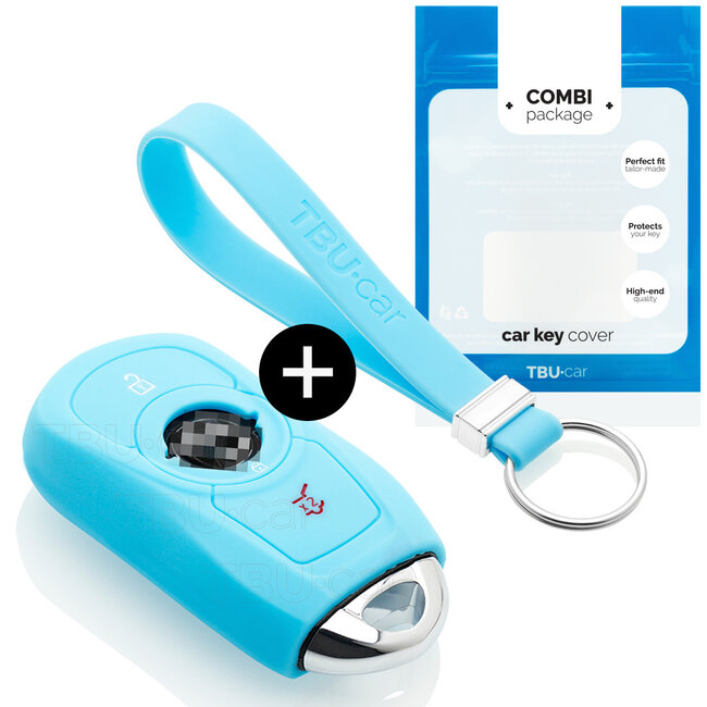 Funda Carcasa llave compatible con Opel - Funda de Silicona - Cover de Llave Coche - Azul claro