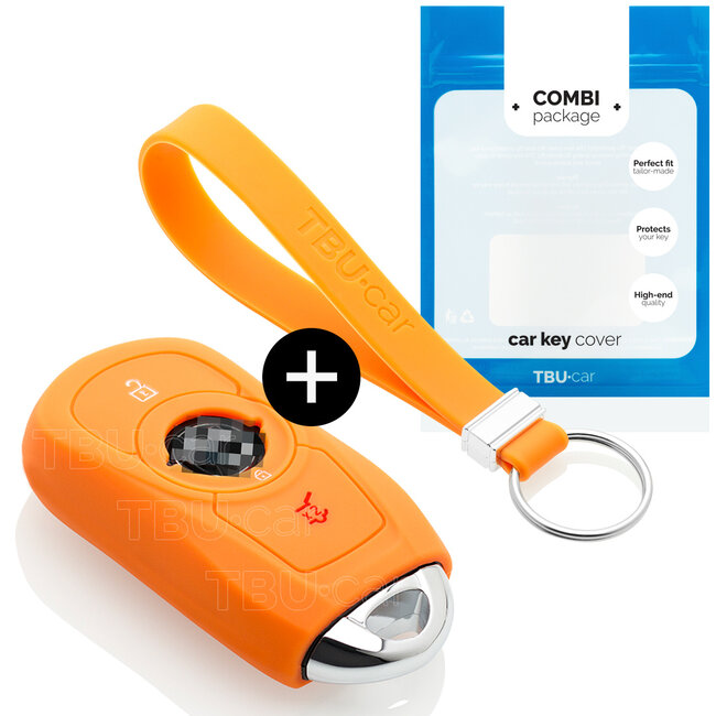 Housse de Protection clé compatible avec Opel - Coque Cover Housse étui en Silicone - Orange