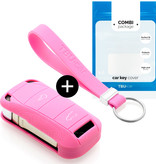 TBU car Porsche Capa Silicone Chave do carro - Capa protetora - Tampa remota FOB - Rosa