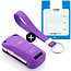Capa para chave do carro compatível com Porsche - Capa Protetora de Chave Remota de Silicone - Tampa Remota FOB - Roxo