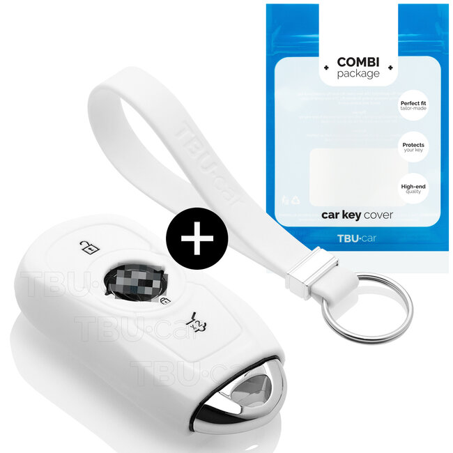 Sleutel cover compatibel met Opel - Silicone sleutelhoesje - beschermhoesje autosleutel - Wit