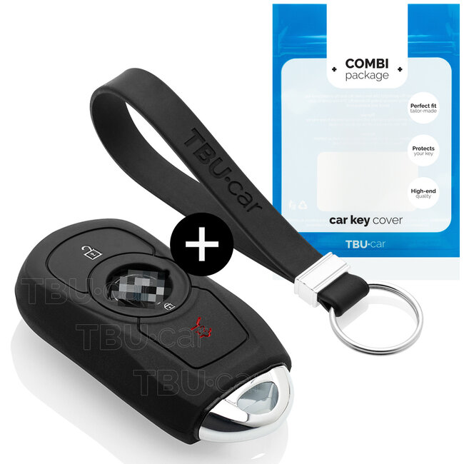 Autoschlüssel Hülle kompatibel mit Opel 3 Tasten (Keyless Entry) - Schutzhülle aus Silikon - Auto Schlüsselhülle Cover in Schwarz