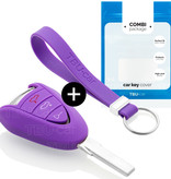 TBU car Porsche Capa Silicone Chave do carro - Capa protetora - Tampa remota FOB - Roxo