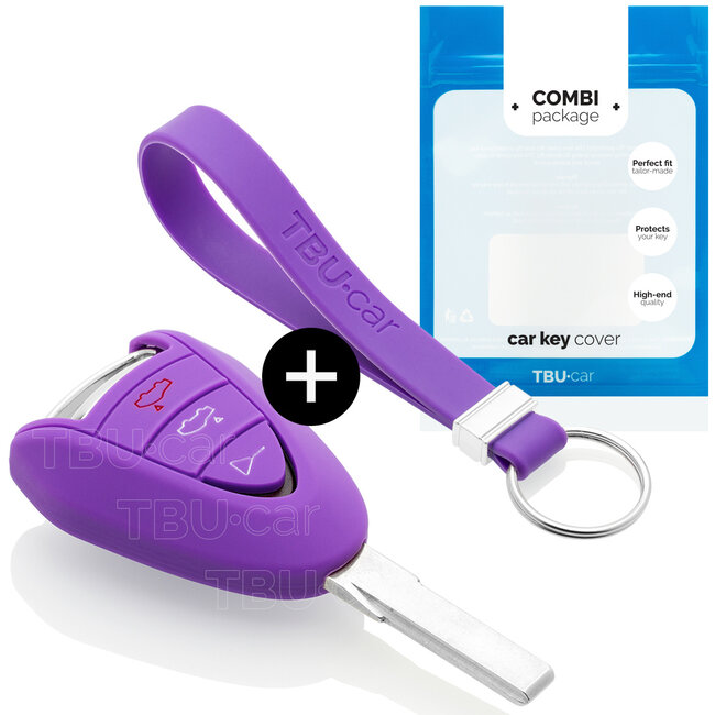 Housse de Protection clé compatible avec Porsche - Coque Cover Housse étui en Silicone - Violet