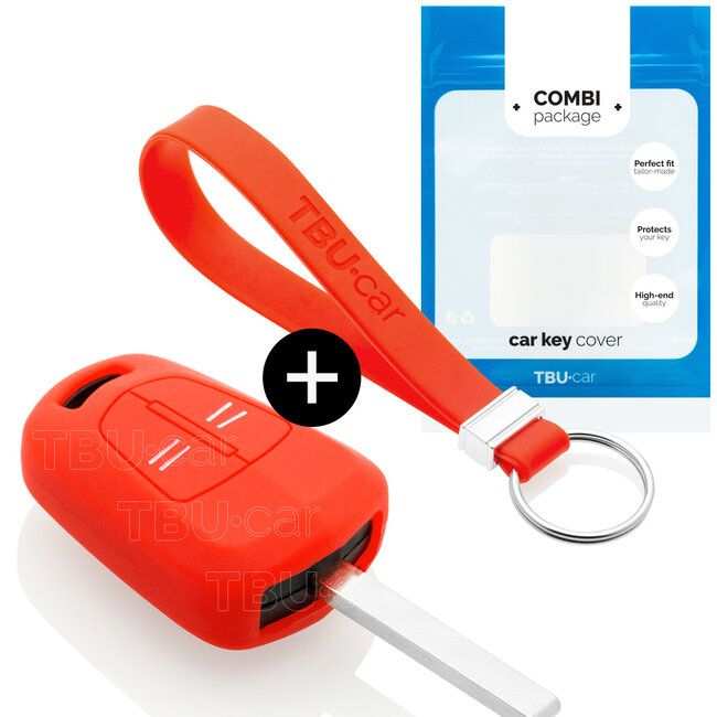 Funda Carcasa llave compatible con Opel - Funda de Silicona - Cover de Llave Coche - Rojo