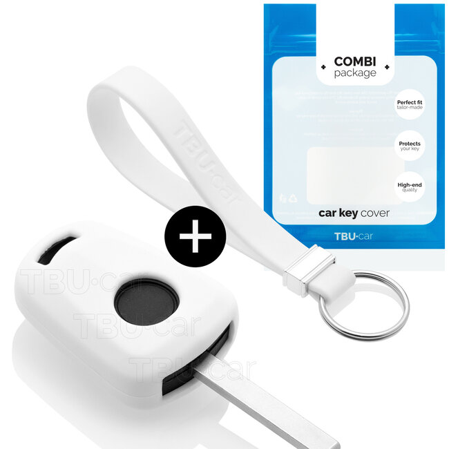 Funda Carcasa llave compatible con Opel - Funda de Silicona - Cover de Llave Coche - Blanco