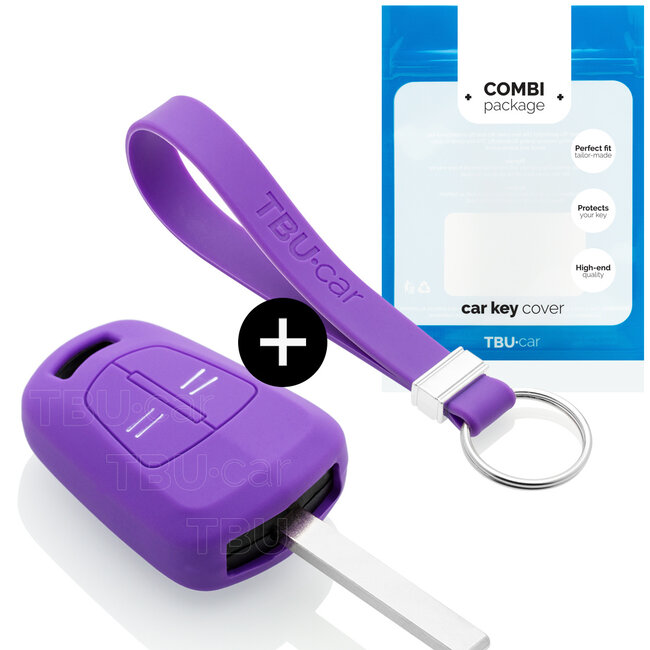 Car key cover compatible with Opel - Silicone Protective Remote Key Shell - FOB Case Cover - Purple