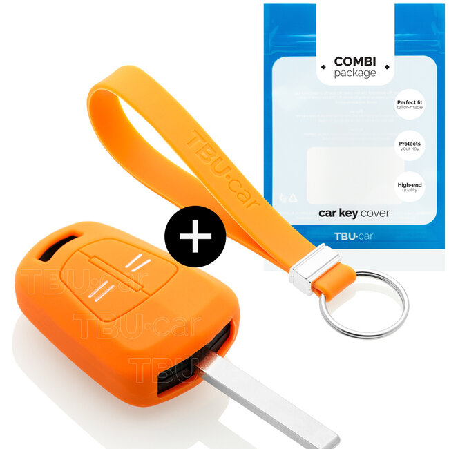 Housse de Protection clé compatible avec Opel - Coque Cover Housse étui en Silicone - Orange
