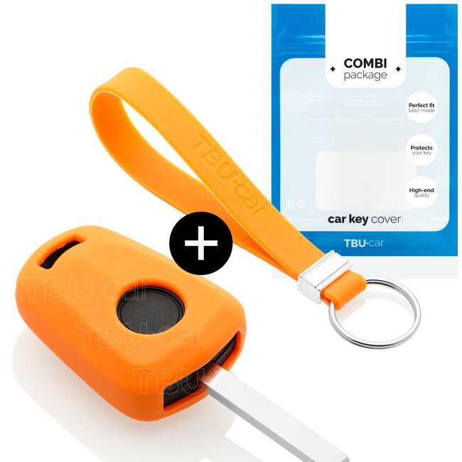 Housse de Protection clé compatible avec Opel - Coque Cover Housse étui en Silicone - Orange