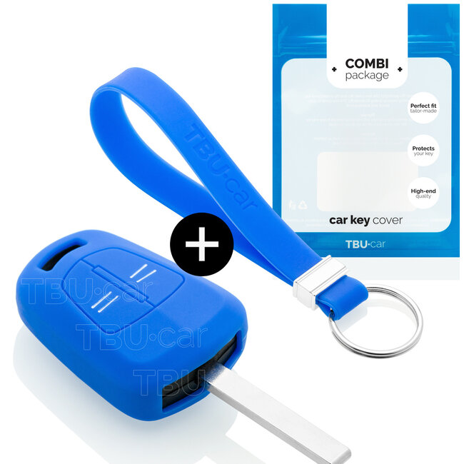 Funda Carcasa llave compatible con Opel - Funda de Silicona - Cover de Llave Coche - Azul