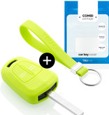 TBU car TBU car Car key cover compatible with Opel - Silicone Protective Remote Key Shell - FOB Case Cover - Lime green