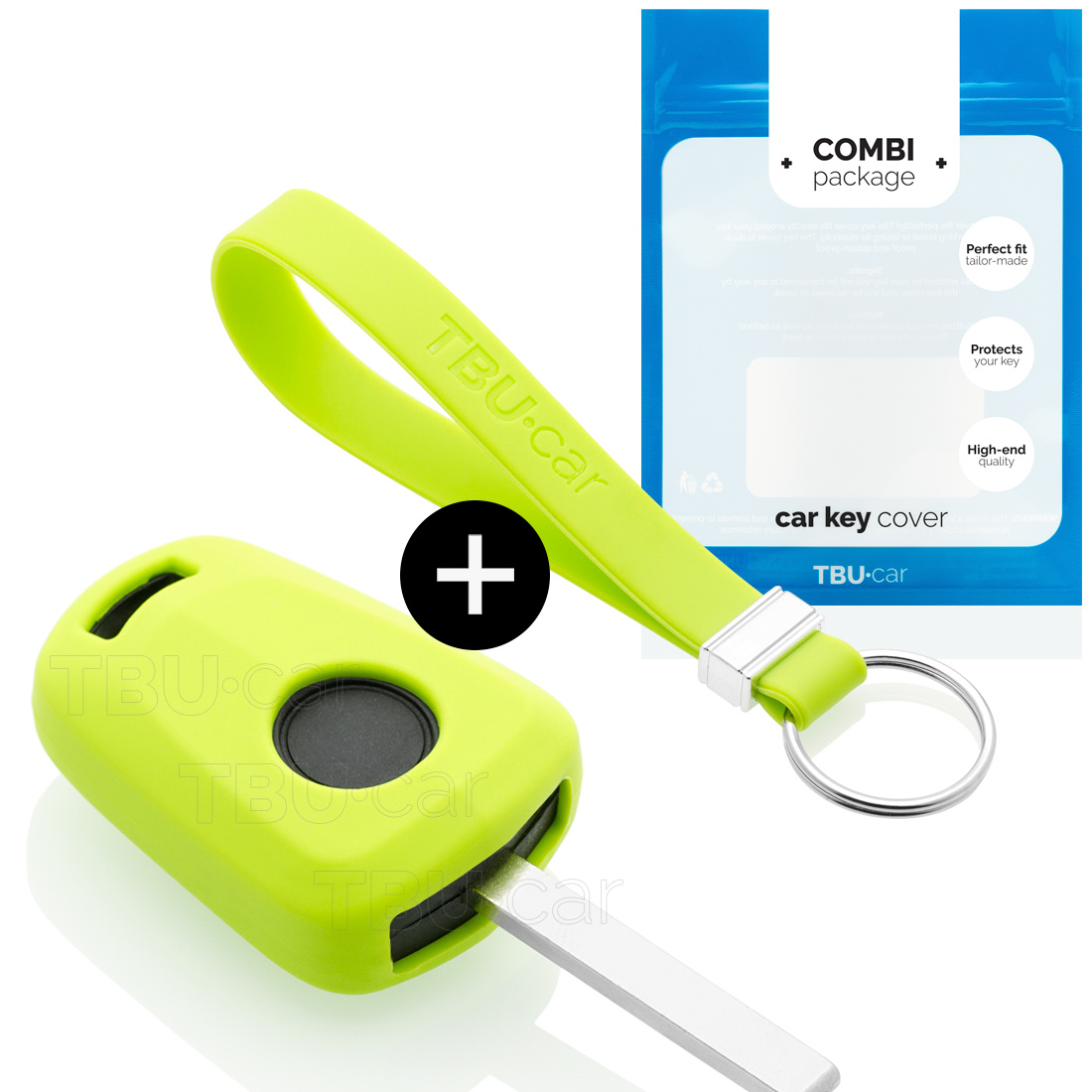 TBU car TBU car Car key cover compatible with Opel - Silicone Protective Remote Key Shell - FOB Case Cover - Lime green