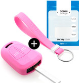 TBU car TBU car Car key cover compatible with Opel - Silicone Protective Remote Key Shell - FOB Case Cover - Pink