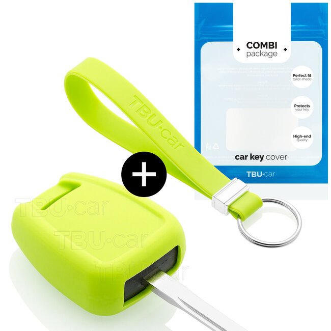 Sleutel cover compatibel met Opel - Silicone sleutelhoesje - beschermhoesje autosleutel - Lime groen