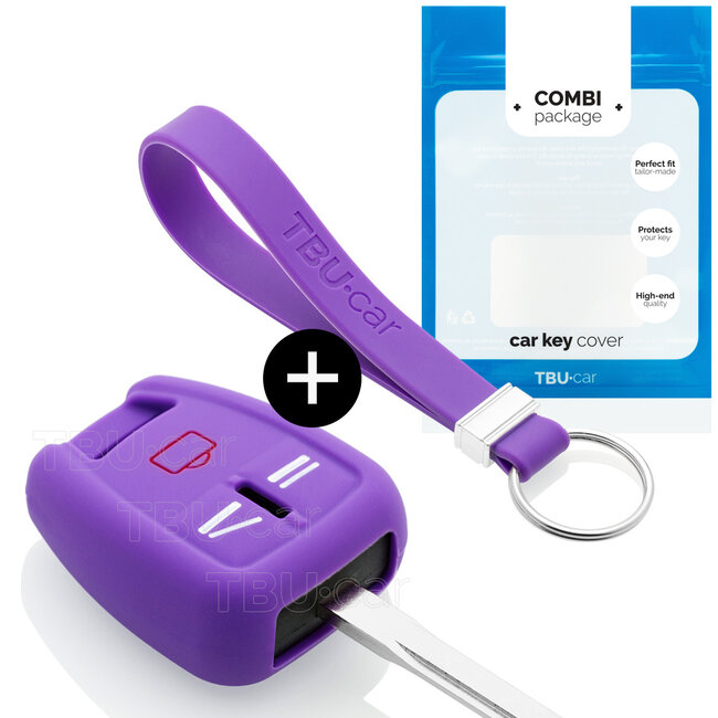 Car key cover compatible with Opel - Silicone Protective Remote Key Shell - FOB Case Cover - Purple