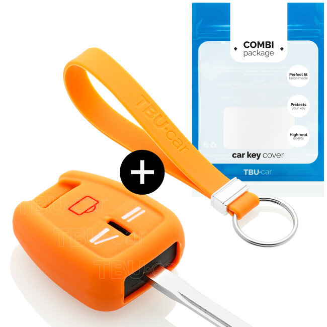 Sleutel cover compatibel met Opel - Silicone sleutelhoesje - beschermhoesje autosleutel - Oranje
