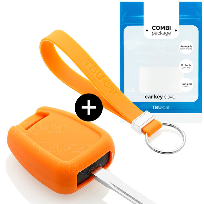 Autoschlüssel Hülle kompatibel mit Opel 3 Tasten - Schutzhülle aus Silikon - Auto Schlüsselhülle Cover in Orange