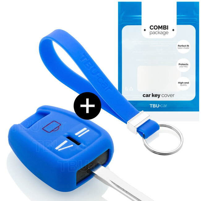 Car key cover compatible with Opel - Silicone Protective Remote Key Shell - FOB Case Cover - Blue