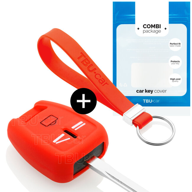 Sleutel cover compatibel met Opel - Silicone sleutelhoesje - beschermhoesje autosleutel - Rood