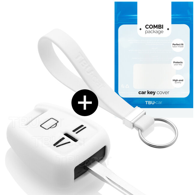 Funda Carcasa llave compatible con Opel - Funda de Silicona - Cover de Llave Coche - Blanco