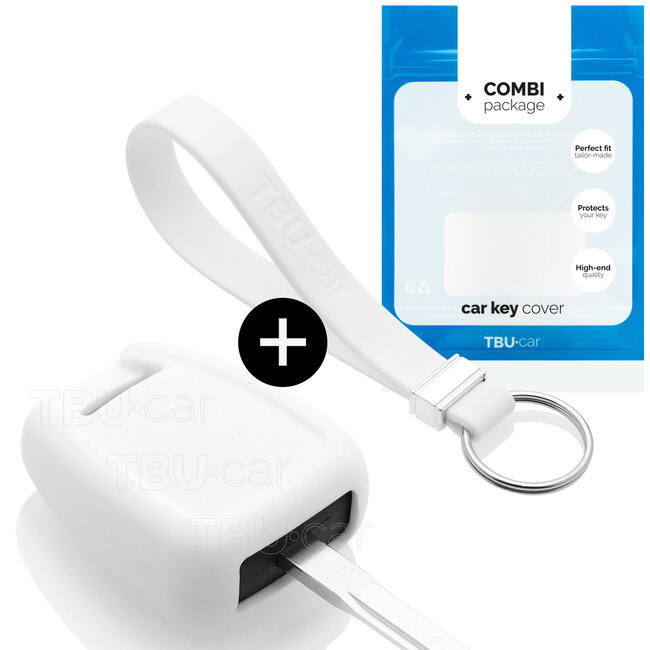 Capa para chave do carro compatível com Opel - Capa Protetora de Chave Remota de Silicone - Tampa Remota FOB - Branco