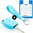 Capa para chave do carro compatível com Opel - Capa Protetora de Chave Remota de Silicone - Tampa Remota FOB - Azul claro