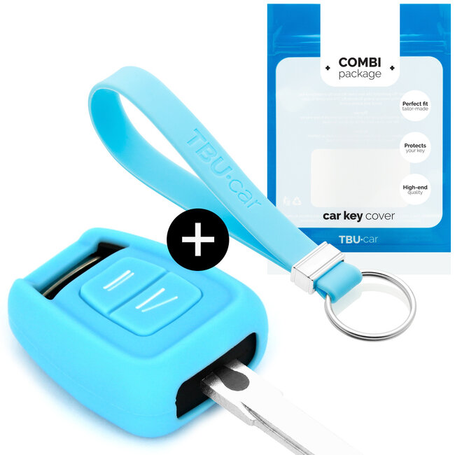 Capa para chave do carro compatível com Opel - Capa Protetora de Chave Remota de Silicone - Tampa Remota FOB - Azul claro