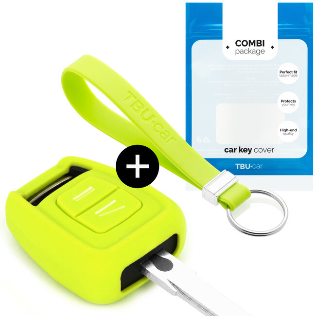 Funda Carcasa llave compatible con Opel - Funda de Silicona - Cover de Llave Coche - Verde lima